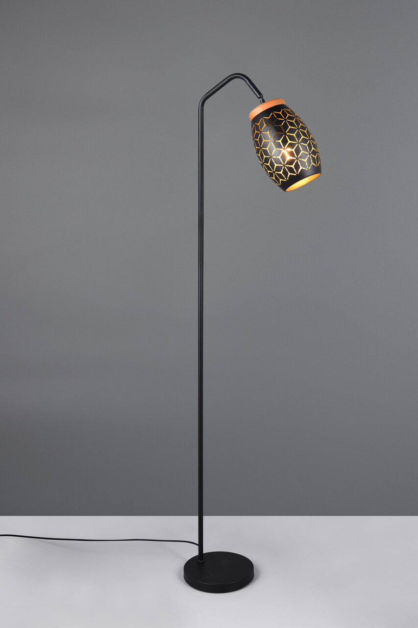 Lampadar Bidar, RL, 22x147 cm, 10W, 1x E27, metal, negru/natur - imagine 3